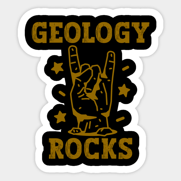 Geology Rocks- Funny Geology Sticker by Crimson Leo Designs